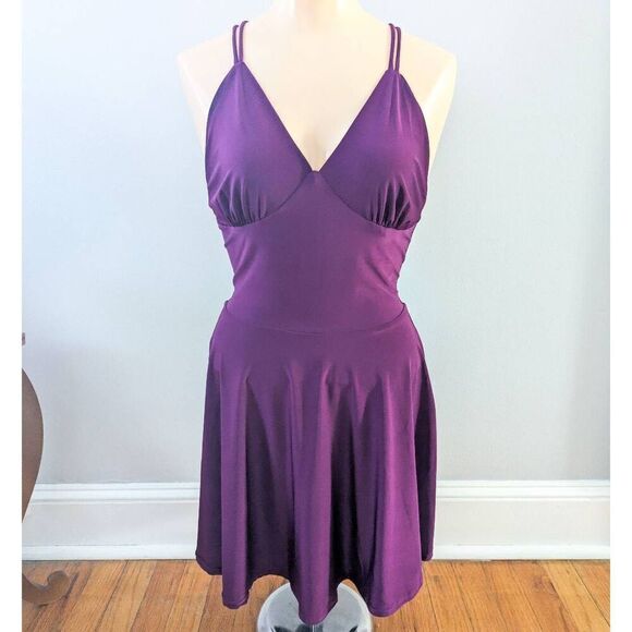 Roma Purple Backless Mini Dress - Picture 1 of 5